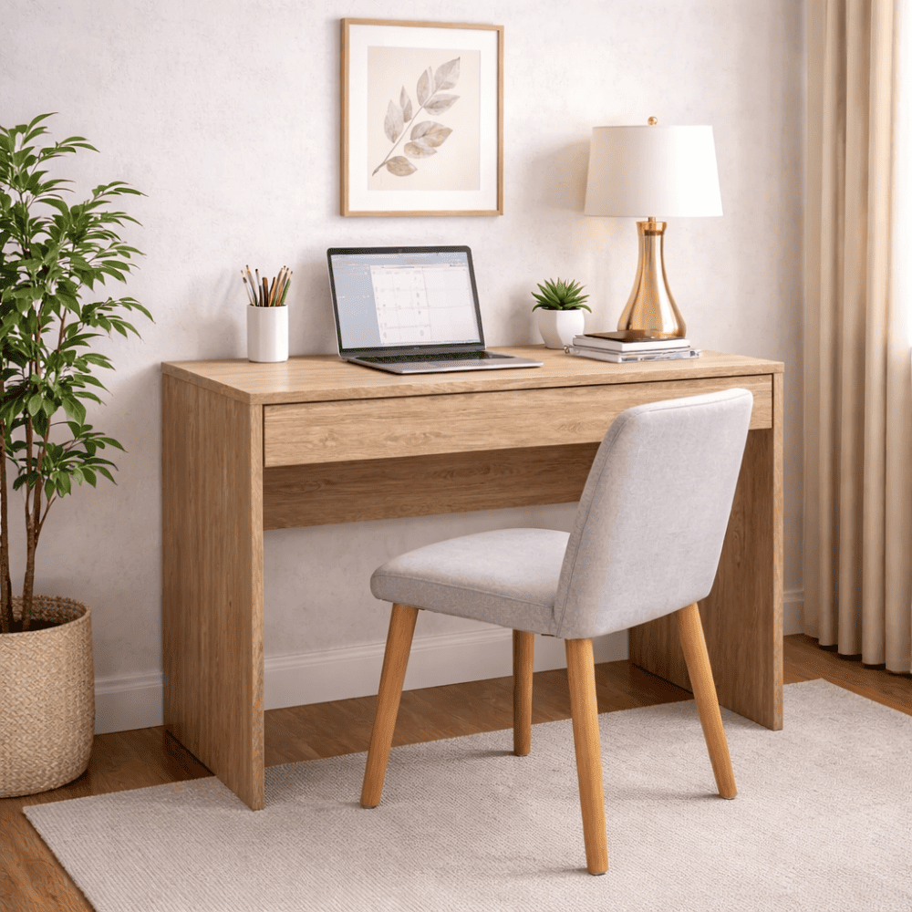 Escrivaninha 1 Gaveta Nogal Dem&oacute;bile Facility, Nogal, large image number 1